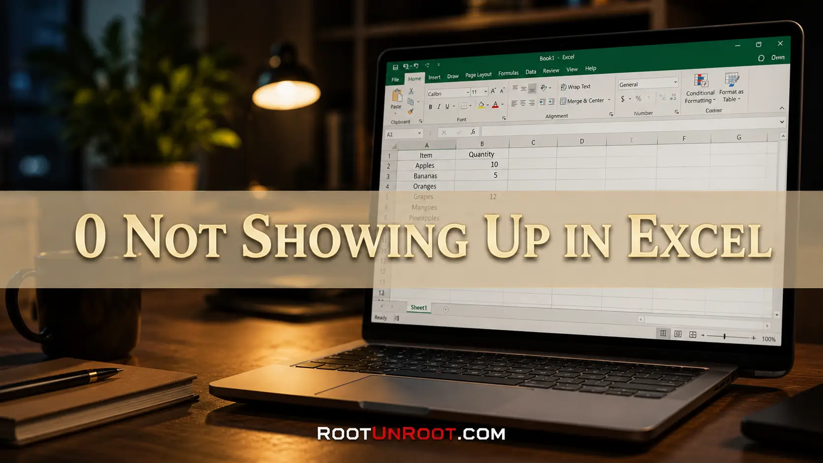 0 Not Showing Up in Excel-FI